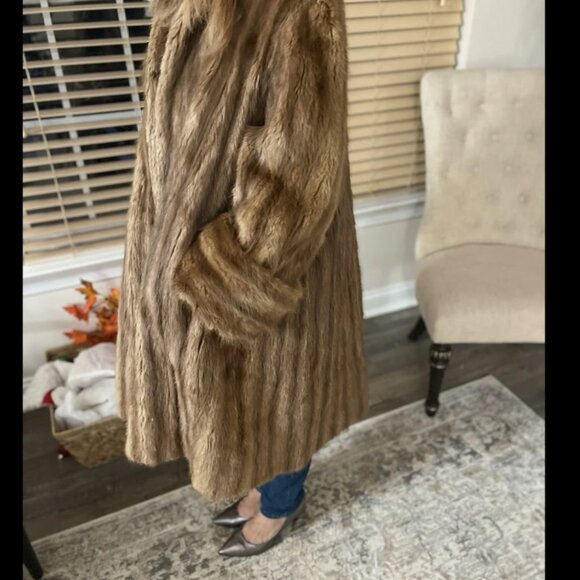 Vintage 1970'S  Full Length Mink Coat Brown L. BAMBERGER & CO Newark Coat - Picture 4 of 12